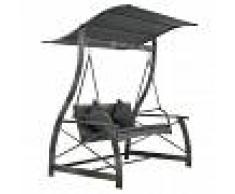 vidaXL Columpio de jardín de ratán sintético gris 167x130x178 cm