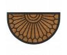 vidaXL Felpudo de fibra de coco y goma semicircular 45x75 cm