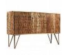vidaXL Aparador madera maciza acacia patrones fractales 120x30x75 cm