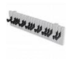 vidaXL Perchero para pared forma de teclado de piano 16 ganchos negros