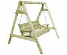 vidaXL Columpio asiento jardín madera pino impregnada 215x171x180 cm