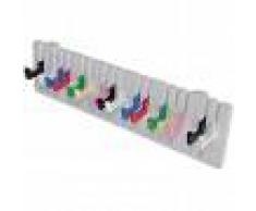 vidaXL Perchero para pared forma de teclado de piano 16 ganchos coloridos