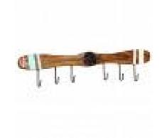 vidaXL Perchero de pared 6 ganchos madera maciza sheesham 108x6x19 cm