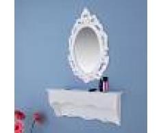 vidaXL Estante de pared para llaves y joyas con espejo y ganchos