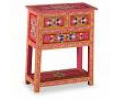 vidaXL Aparador con cajones madera maciza de mango rosa pintado a mano