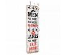 vidaXL Perchero de pared MEN LADIES con 6 ganchos 120x40 cm