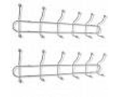 vidaXL Percheros de pared con 12 ganchos 2 unidades