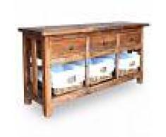 vidaXL Aparador de madera maciza reciclada 100x30x50 cm