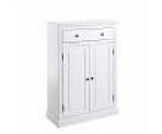 LA REDOUTE INTERIEURS Aparador de estilo parisino de pino macizo Authentic Style BLANCO