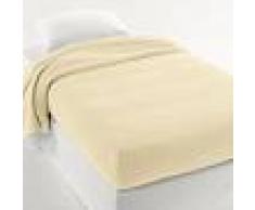 LA REDOUTE INTERIEURS Manta semifunda nórdica 350g/m² 100% lana virgen w BLANCO