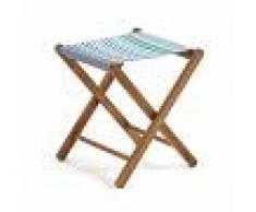 LA REDOUTE INTERIEURS Taburete plegable de acacia, Amezza AZUL