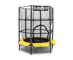 KLARFIT Rocketkid 3 Cama elástica 140 cm Red de seguridad amarillo (FIT11-Rocketkid-3)