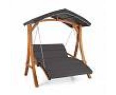 Blumfeldt Aruba Columpio de jardín con toldo 130 cm 2 asientos Madera Gris (GDW1-Aruba GR)