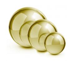 Blumfeldt Golden Globes Bolas de jardín de acero inoxidable Bola decorativa Juego de 3 Dorado 13/20/28cm (GDW4-Golden-Globes)