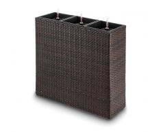 Blumfeldt Triumflor Hydro macetero para tres plantas 80x78x29 cm sistema de riego poliratán (RTN1-TriumflorHydrBR)