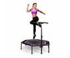KLARFIT Jumpanatic Pro Cama elástica fitness con barra 50“ / 127 cm Ø Rosa (CSP1-JumpanaticProPK)