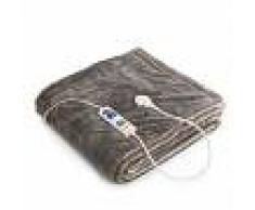 Klarstein Dr. Watson Manta eléctrica Suave 120 W 180 x 130 cm Felpa Crema/gris (Dr. W. SuperSoft-GR)