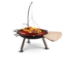 Blumfeldt Turion Grill colgante base de fuego BBQ Carbón vegetal Tracción de cable Acero inox. (GQ15-Turion)