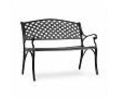 Blumfeldt Pozzilli BL Banco de jardín de fundición de aluminio negro resistente a la intemperie (GDW27-Pozzilli BL)