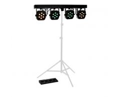 Beamz PARBAR Barra de leds 4 focos 7x10W Quad, efectos de luz, control musical DMX (Sky-150.495)