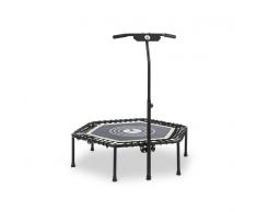 KLARFIT Jumpanatic trampolín de fitness 44"/112 cm de díametro barra de agarre plegable blanco (CSP1-Jumpanatic W)