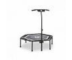 Klarfit Jumpanatic trampolín de fitness 44"/112 cm de díametro barra de agarre plegable blanco (CSP1-Jumpanatic W)