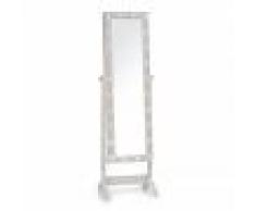OneConcept Smilla Joyero Estuche con espejo 24 LED Giratorio Cerradura Blanco (DTF2-Smilla-Floor)