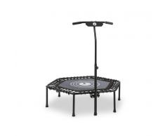 KLARFIT Jumpanatic trampolín de fitness 44"/112 cm de díametro barra de agarre plegable negro (CSP1-Jumpanatic B)