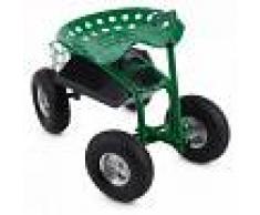 Waldbeck Park Ranger Silla de jardín 130 kg Con ruedas Compartimento de almacenaje Acero verde (GDI7-Park-Ranger)