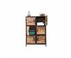 Armario madera maciza y metal industrial INDUSTRIA - Miliboo