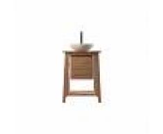 Mueble de baño: mueble teck y lavabo terrazo ALIOH - Miliboo