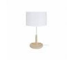 Lámpara de mesa diseño madera blanco ELIOT - Miliboo