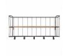 Perchero de pared metal gris y madera 85cm MANUFACTURE - Miliboo
