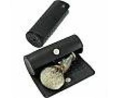 Vie-Long S.L. Brochas Accesorios Caja redonda para brochas de afeitar Piel de vacuno plena flor Amalfi, negro 1 Stk.