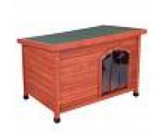 zooplus Exclusive Set completo: caseta de madera Woody con puerta y aislante - L: 115 x 76 x 80 cm (L x An x Al)