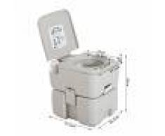 kleankin Inodoro Portátil Químico Baño Wc 20 L Con Tapa Para Camping Viaje Ancianos Caravana Barco
