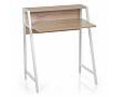 Hjh Mesa de ordenador portátil AMBER, 75x48x89 cm, en Metal y Madera color Roble