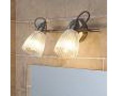 LAMPENWELT.COM Aplique LED Kara para baño con vidrio acanalado