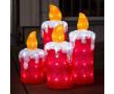 KONSTSMIDE Set de 4 velas de Adviento, decoración exterior