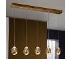 SCHULLER Rocio riel de iluminación LED colgante oro, 5 br.