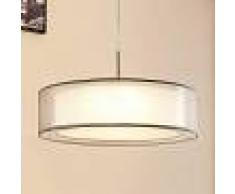 Lampenwelt.com Lámpara colgante LED Amon, organza gris, atenuable
