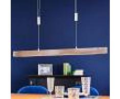 LAMPENWELT.COM Riel de iluminación LED colgante Nora madera 78cm