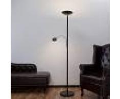 LAMPENWELT.COM Lámpara LED de pie Malea con luz de lectura, negra