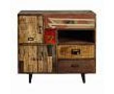 Maisons du Monde Cajonera con 2 puertas y 4 cajones de madera de mango Kilim