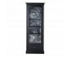 Maisons du Monde Vitrina con 1 puerta negra y vidrio templado Cambronne