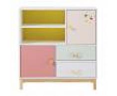 Maisons du Monde Cajonera infantil con 2 puertas y 2 cajones Tropicool