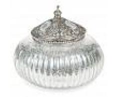 Maisons du Monde Caja redonda de cristal plateado ÉLÉONORE