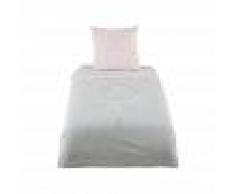 Maisons du Monde Juego de cama infantil de algodón gris y rosa 140x200