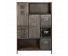 Maisons du Monde Cajonera organizativa con 4 puertas y 4 cajones de metal y mango Lewis