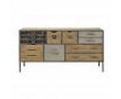 Maisons du Monde Cajonera industrial de abeto y metal con 13 cajones Jonas